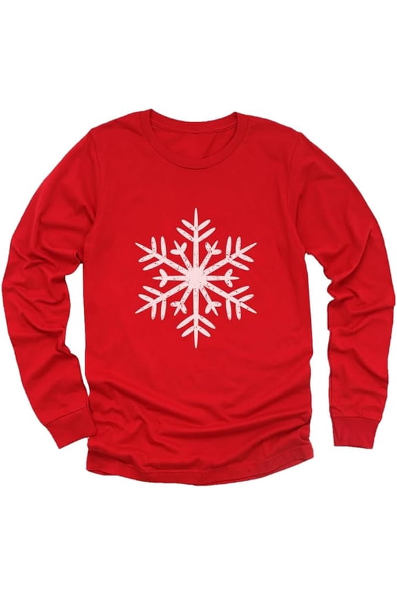 Boys' Christmas Snowflake Long Sleeve Shirt - Festive Holiday Gift for Kids