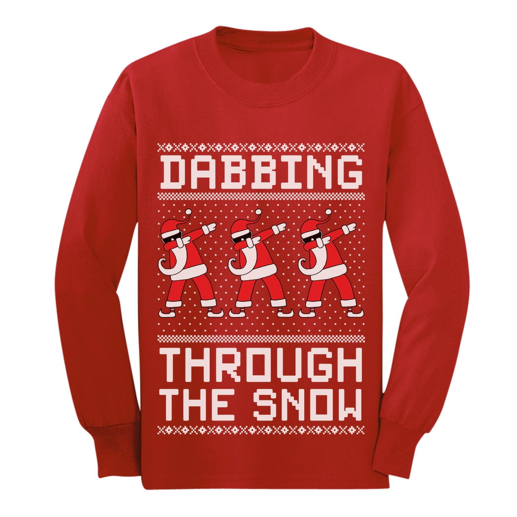 Tstars Boys Unisex Christmas Shirts Gift Dabbing Through the Snow Santa