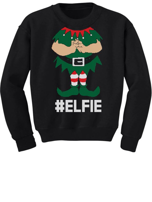 Boys Unisex Christmas Shirts Gift Elf Suit Elfie Kids Funny Humor Family Holiday Shirts Xmas Party Christmas Gifts for Boy Toddler Kids Sweatshirts
