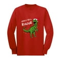 thumbnail image 1 of Tstars Boys' Jingle Bell Rawr T-Rex Santa Christmas Long Sleeve Shirt - Fun Holiday Gift for Kids, 1 of 6