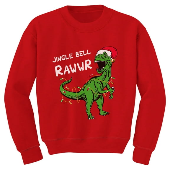 Tstars Boys Unisex Christmas Shirts Gift Christmas Pullover for Kids Jingle Bell Rawr T Rex Santa Kids Family Holiday Shirts Xmas Party Christmas Gifts for Boy Toddler Kids Birthday Gift Sweatshirt
