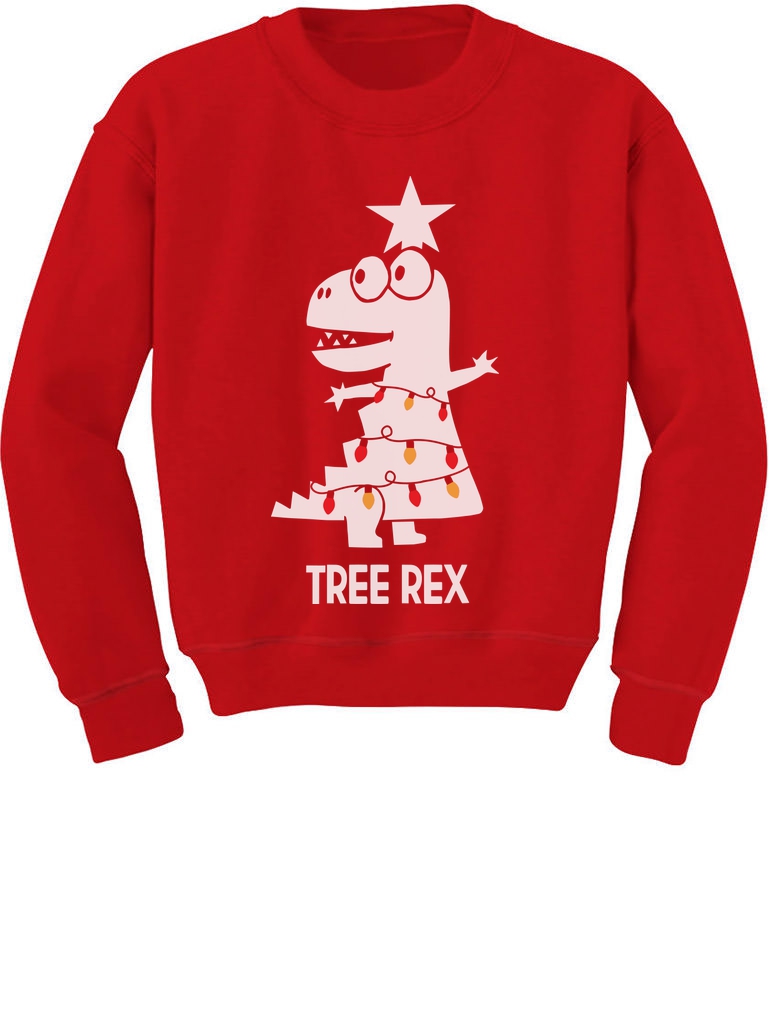 Tstars Boys Unisex Christmas Shirts Gift Tree Rex Cute Funny Humor T Rex Dinosaur Kids Family Holiday Shirts Xmas Party Christmas Gifts for Boy Christmas Toddler Kids Birthday Gift Sweatshirt - image 1 of 6