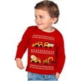 thumbnail image 1 of Tstars Construction Trucks Kids Ugly Christmas Sweater Style Toddler Long Sleeve T-shirt 3T Red, 1 of 7