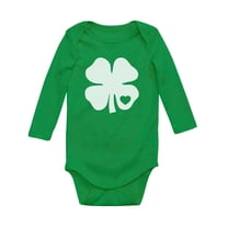 Baby Girl St Patrick's Day Outfit - Long Sleeve Ruffle Romper With Shamrock Print, 0-24 Months