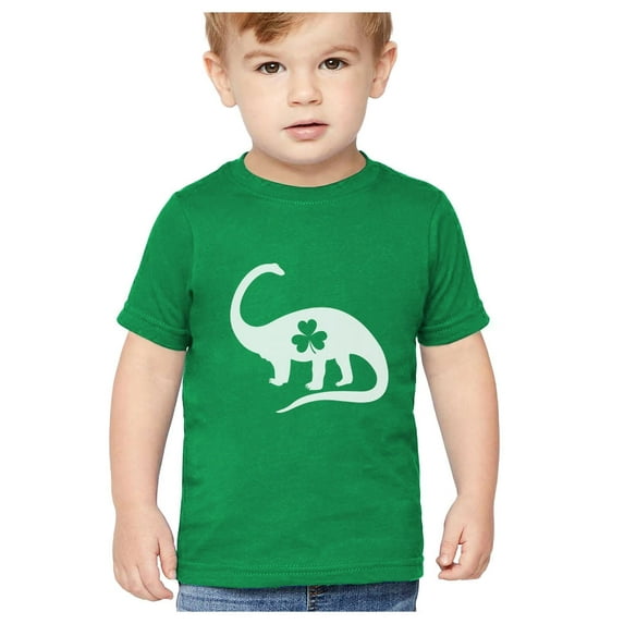 Tstars Boys Unisex Dinosaur Clover St Patricks Day Kids T Shirt