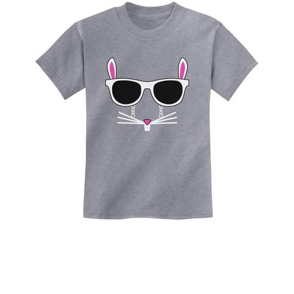 Tstars Boys Unisex Easter Holiday Shirts Easter Bunny Rabbit Face with Glasses Kids Happy Easter Party Shirts Easter Gifts for Boy Youth Kids T Shirt