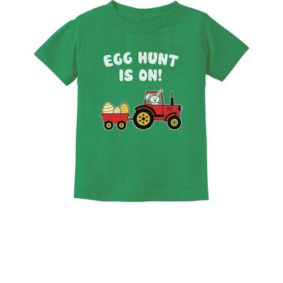 Tstars Boys Unisex Easter Holiday Shirts Easter Eggs Hunt Tractor Kids Happy Easter Party Shirts Easter Gifts for Boy Kids Toddler Infant Kids T Shirt
