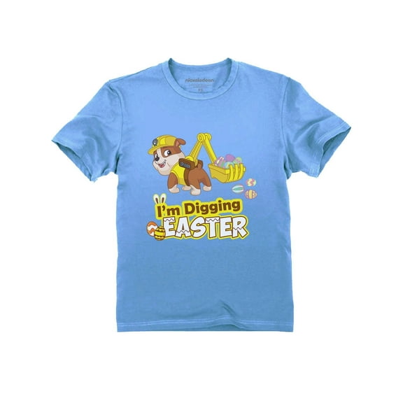 Tstars Boys Unisex Easter Holiday Shirts I'm Digging Easter Rubble Paw Patrol Kids Happy Easter Party Shirts Easter Gifts for Boy Toddler Kids T Shirt
