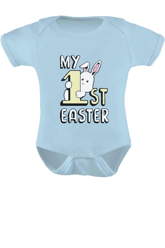 Boys Unisex Easter Holiday Shirts My 1st Easter Gift Cute Little Bunny Happy Easter Party Shirts Easter Gifts for Boy Infant Baby Bodysuit