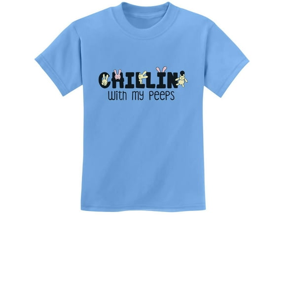 Tstars Boys Unisex Easter Holiday Shirts Shirt Kids Chillin' My Peeps Easter Clothing Kids Happy Easter Party Shirts Easter Gifts for Boy Youth Teen T Shirt