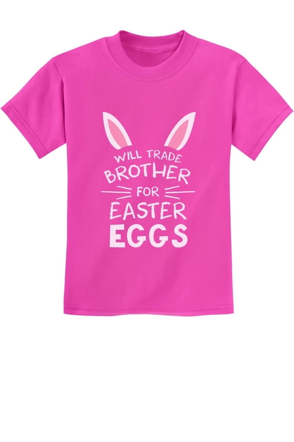 Boys Unisex Easter Holiday Shirts Trade Brother for Eggs Siblings Kids Happy Easter Party Shirts Humor Funny Easter Gifts for Boy Youth Kids Easter T-Shirt
