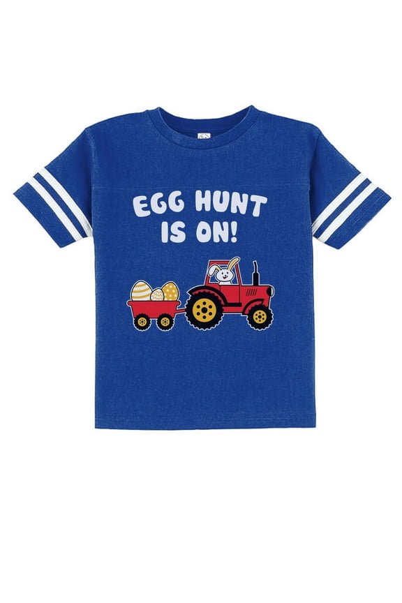 Boys Unisex Eggs Hunt Tractor Easter Holiday Kids T Shirt