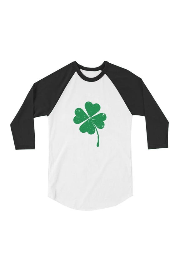 Boys Unisex Faded Shamrock Clover Kids St Patricks Day Cool Shirts Gift for Boys Irish Shirt Pride Proud Irish Toddler Raglan 3-4 Sleeve Baseball Tee