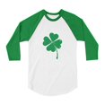 thumbnail image 1 of Tstars Boys Unisex Faded Shamrock Clover Kids St Patricks Day Cool Shirts Gift for Boys Irish Shirt Pride Proud Irish Toddler Raglan 3-4 Sleeve Baseball Tee, 1 of 6