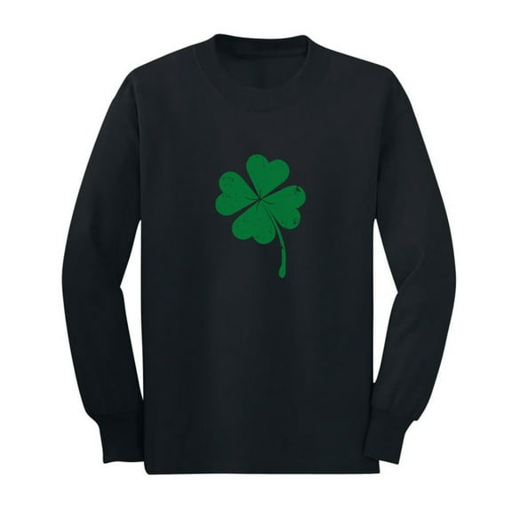 Tstars Boys Unisex Faded Shamrock Green Clover St Patricks Day Irish Kids St Patricks Day Cute Shirts Gift for Boys Irish Shirt Pride Proud Irish Youth Kids Long Sleeve T Shirt