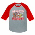 thumbnail image 1 of Tstars Boys Unisex Gift for Kids Paw Patrol Always Ready Official Kids Birthday Party Gift 3-4 Sleeve Baseball Jersey Toddler Shirt, 1 of 6