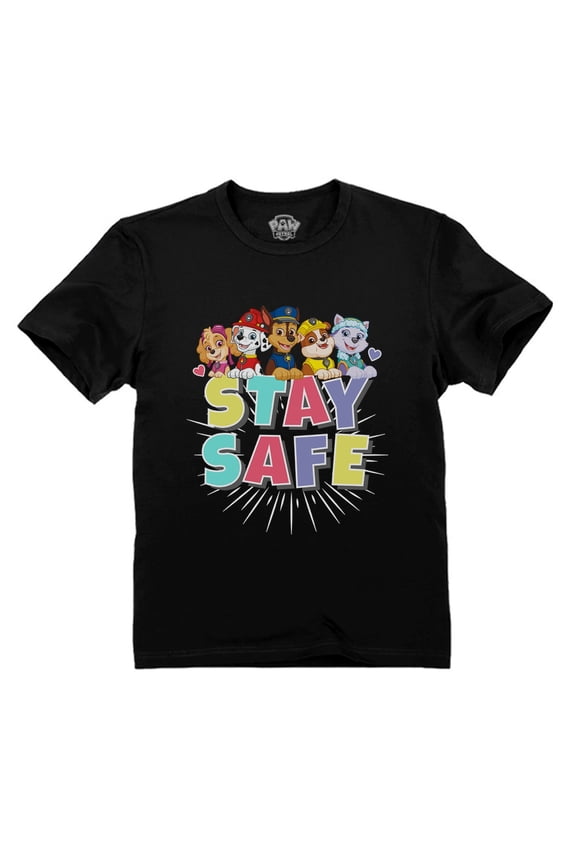 Boys Unisex Gift for Kids Paw Patrol Stay Safe Kids Shirt Official Nickelodeon Birthday Gift Party Toddler Kids T Shirt