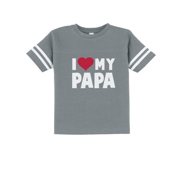 Tstars Boys Unisex Gifts for Dad Father's Day Shirts I Love Heart my Papa Children's Cool Best Gift for Dad Toddler Jersey T-Shirt