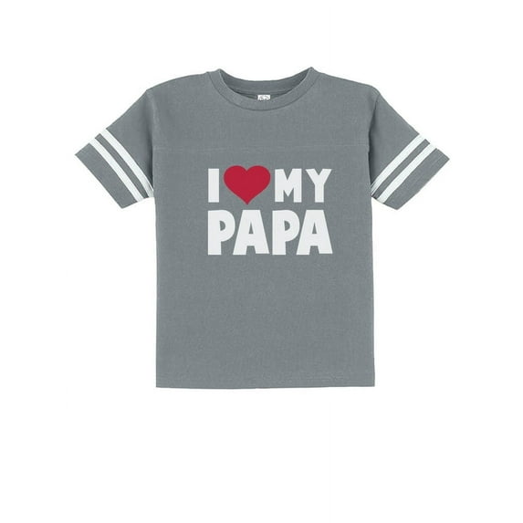Tstars Boys Unisex Gifts for Dad Father's Day Shirts I Love Heart my Papa Children's Cool Best Gift for Dad Toddler Jersey T-Shirt