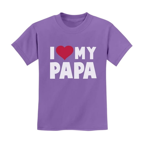 Tstars Boys Unisex Gifts for Dad Father's Day Shirts I Love Heart my Papa Cool Best Gift for Dad Children's Youth Kids T Shirt