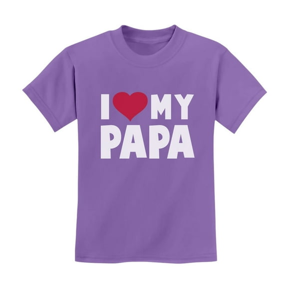 Tstars Boys Unisex Gifts for Dad Father's Day Shirts I Love Heart my Papa Cool Best Gift for Dad Children's Youth Kids T Shirt
