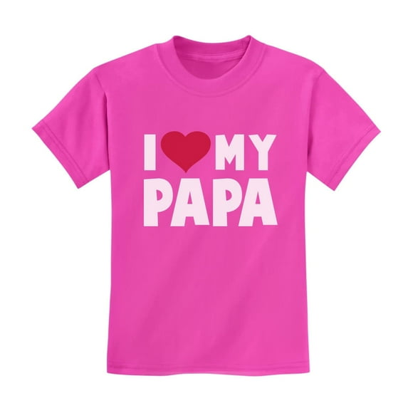 Tstars Boys Unisex Gifts for Dad Father's Day Shirts I Love Heart my Papa Cool Best Gift for Dad Children's Youth Kids T Shirt