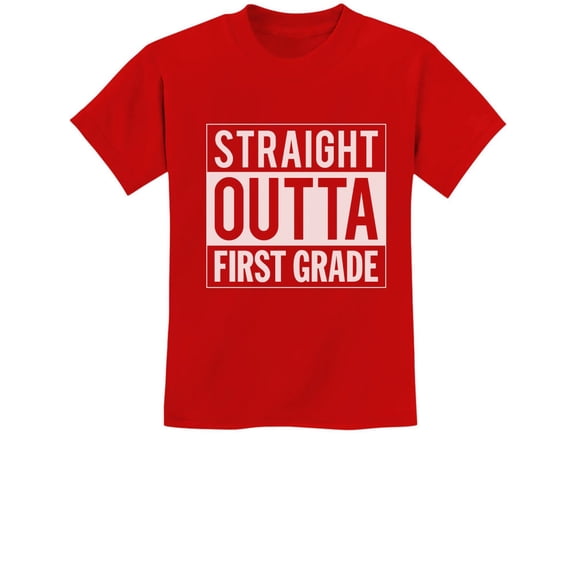 Tstars Boys Unisex Graduation T Shirts for Kids Straight Outta 1st Grade Shirt First Grade Graduation Funny Graduation Shirts Youth Kids T Shirt