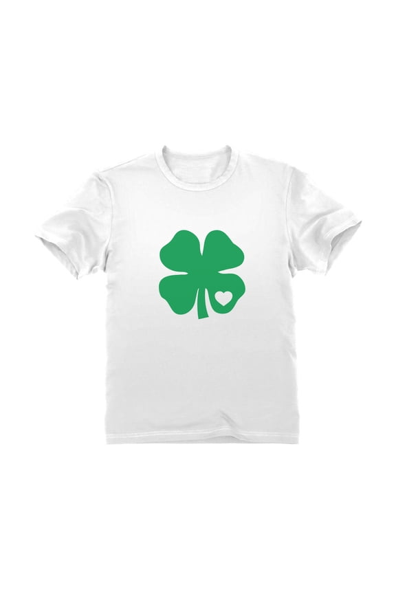 Boys Unisex Green Clover Heart St Patricks Irish Cute Shamrock Kids St Patricks Day Shirts Gift for Boys Irish Shirt Pride Proud Irish Youth Kids T Shirt