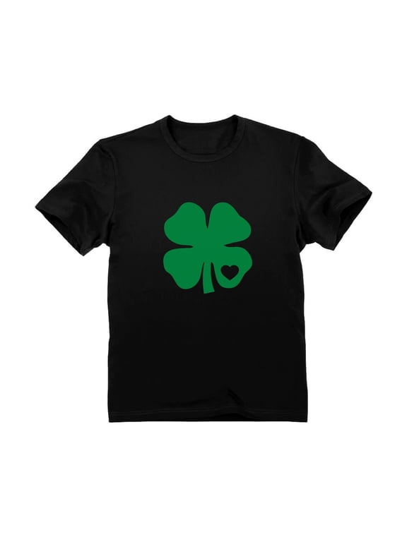 Boys Unisex Green Clover Heart St Patricks Irish Cute Shamrock Kids St Patricks Day Shirts Gift for Boys Irish Shirt Pride Proud Irish Youth Kids T Shirt