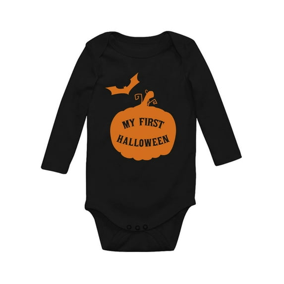 Tstars Boys Unisex Halloween Party Shirt Halloween Bodysuit My First Halloween Baby Birthday 1st Halloween Baby Shower Day of the Dead Spooky Trick or Treat Funny Humor Gifts Long Sleeve Bodysuit