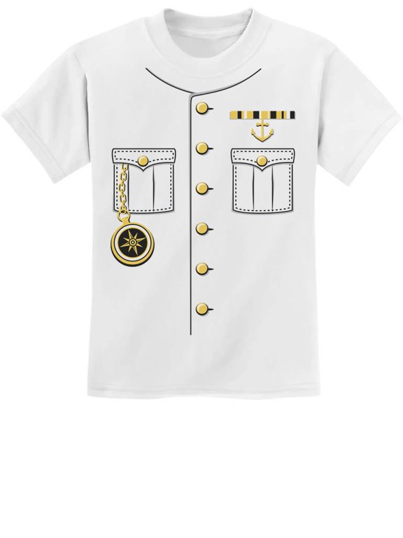 Boys Unisex Halloween Party Shirt Kids Ship Captain Halloween Costume Outfit Suit Spooky Trick or Treat Day of the Dead Shirt for Boy Youth Kids T Shirt
