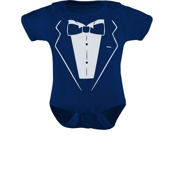 Tstars Boys Unisex Halloween Party Shirt Tuxedo with Bow Tie Baby Tux Trick or Treat Shirt for Boy Outfit Baby Bodysuit
