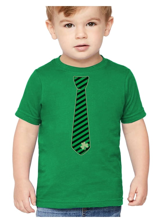 Boys Unisex Irish Clover Striped Tie Kids St Patricks Day Shamrock Shirts Gift for Boys Irish Shirt Pride Proud Irish Toddler Kids Graphic T Shirt