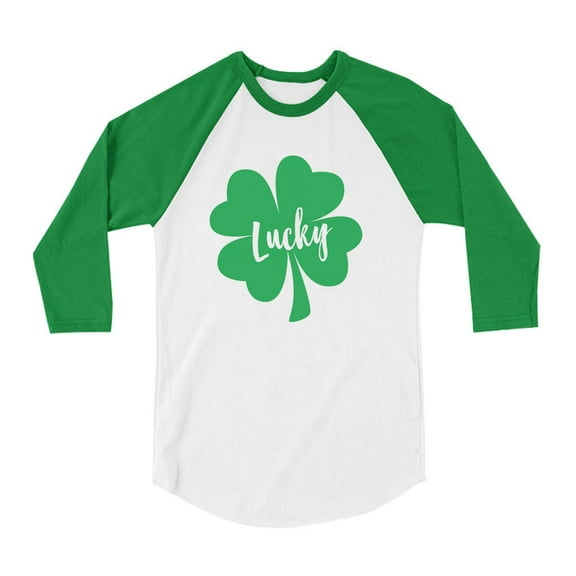 Tstars Boys Unisex Irish Lucky Clover Kids St Patricks Day Shirts Cute Gift for Boys Irish Shirt Pride Proud Irish Toddler Raglan 3-4 Sleeve Baseball Tee