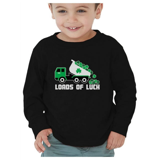 Tstars Boys Unisex Loads of Luck Gifts for Irish St Patricks Day Tractor Clover Kids St Patricks Day Cute Shirts Gift for Boys Irish Shirt Pride Proud Irish Toddler Kids Long Sleeve T Shirt