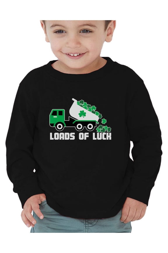 Boys Unisex Loads of Luck Gifts for Irish St Patricks Day Tractor Clover Kids St Patricks Day Cute Shirts Gift for Boys Irish Shirt Pride Proud Irish Toddler Kids Long Sleeve T Shirt