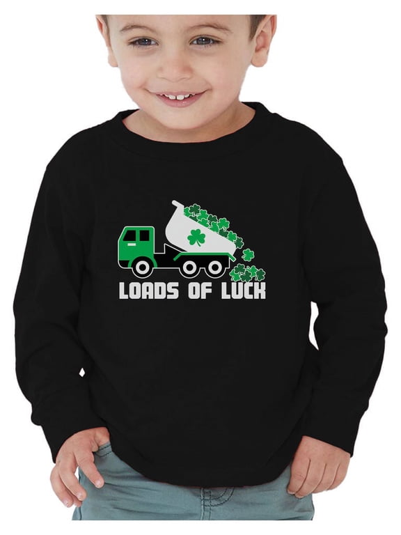 Boys Unisex Loads of Luck Gifts for Irish St Patricks Day Tractor Clover Kids St Patricks Day Cute Shirts Gift for Boys Irish Shirt Pride Proud Irish Toddler Kids Long Sleeve T Shirt