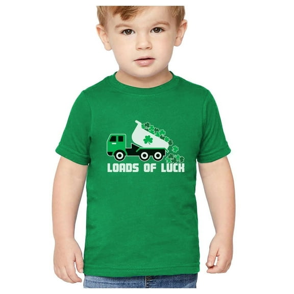 Tstars Boys Unisex Loads of Luck Gifts for Irish St Patricks Day Tractor Clover Kids St Patricks Day Shirts Gift for Boys Irish Shirt Pride Proud Irish Toddler Kids T Shirt