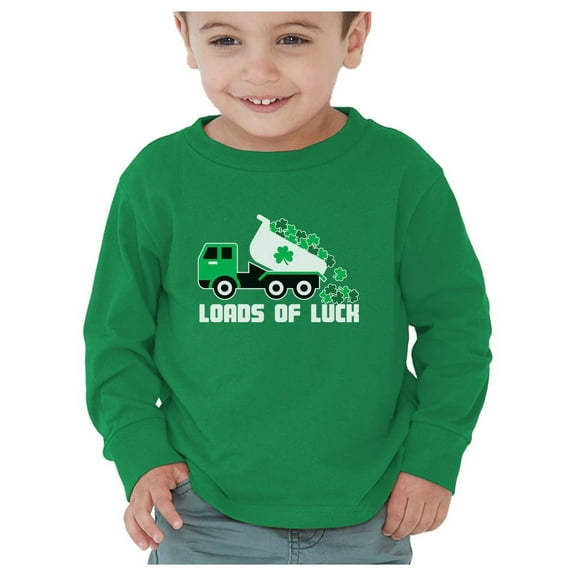 Tstars Boys Unisex Loads of Luck Gifts for Irish St Patricks Day Tractor Clover Kids St Patricks Day Cute Shirts Gift for Boys Irish Shirt Pride Proud Irish Toddler Kids Long Sleeve T Shirt