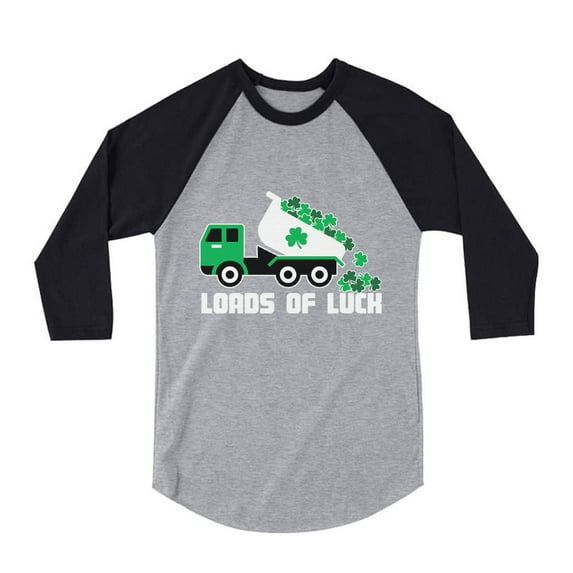 Tstars Boys Unisex Loads of Luck Gifts for Irish St Patricks Day Tractor Kids St Patricks Day Beautiful Shirts Gift for Boys Irish Shirt Pride Proud Irish 3-4 Sleeve Baseball Jersey Toddler Shirt