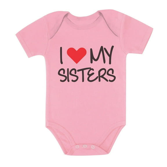 Tstars Boys Unisex Pregnancy Announcement Baby Shower I Love My Sisters Siblings Baby Shower Gifts Cute Newborn Party Baby Bodysuit