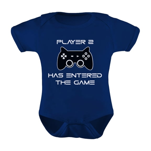 Tstars Boys Unisex Pregnancy Announcement Baby Shower Player 2 Has Entered The Game Second Child Funny Humor Gifts Cute Newborn Party Baby Bodysuit