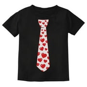 Tstars Boys Unisex Red Hearts Tie Valentine's Day Kids T Shirt