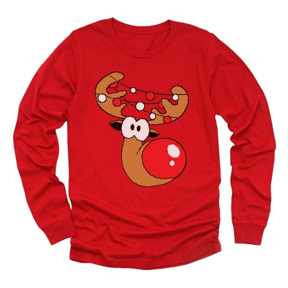 Tstars Boys Unisex Christmas Gift Reindeer Youth Kids Birthday Party Gift Long Sleeve T Shirt