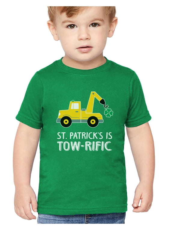 Boys Unisex St Patricks Day Gift Clover Tractor Kids St Patricks Day Shamrock Shirts Gift for Boys Irish Shirt Pride Proud Irish Toddler Kids Graphic T Shirt
