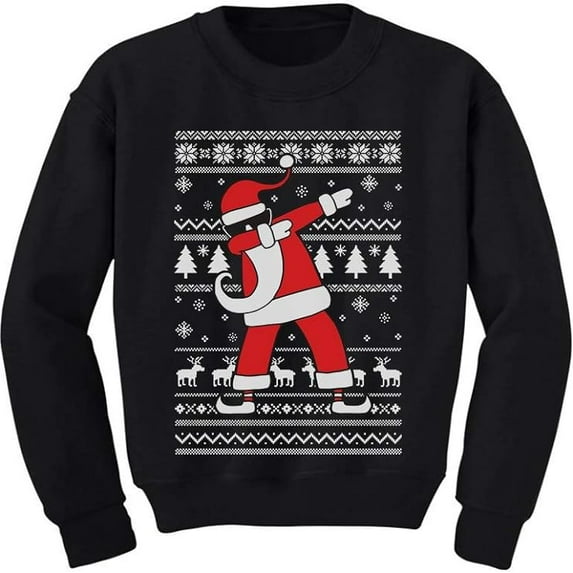 Tstars Boys Unisex Ugly Christmas Dabbing Santa Kids Christmas Gift Funny Humor Holiday Shirts Xmas Party Christmas Gifts for Boy Youth Kids Sweatshirt