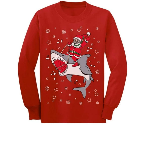Tstars Boys Unisex Graphic Long Sleeve T-Shirt, Christmas Theme, Toddler