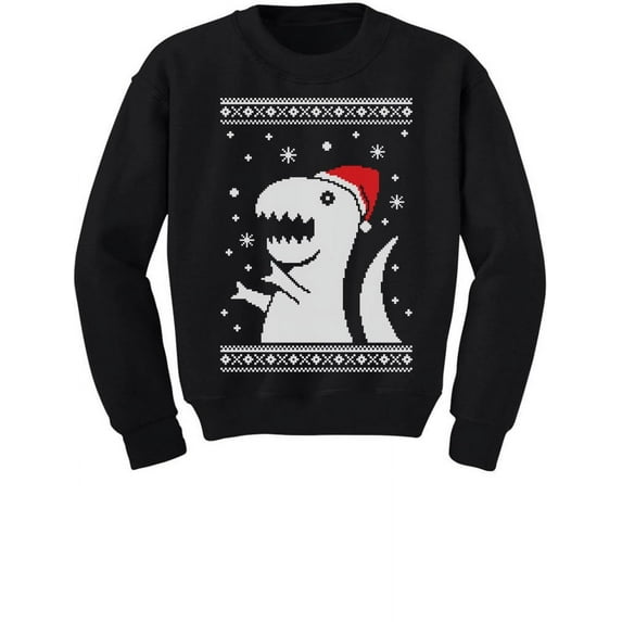Tstars Boys Unisex Ugly Christmas Sweater Big Trex Santa Kids Christmas Gift Funny Humor Holiday Shirts Xmas Party Christmas Gifts for Boy Kids Sweatshirt Ugly Xmas Sweater