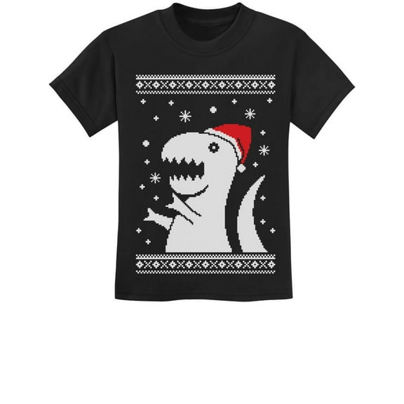 Tstars Little Boys Big Trex Kids Christmas Gift Santa Christmas Solid Print T Shirt