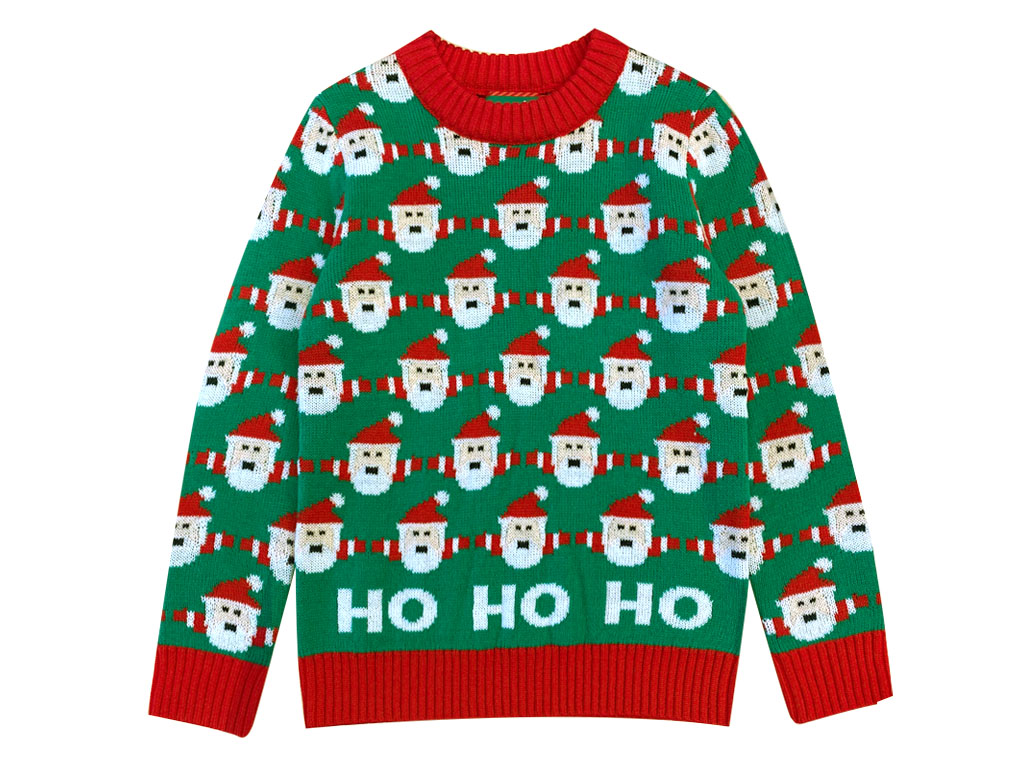 Tstars Boys Unisex Ugly Christmas Sweater Cute Santa Claus Ho Ho Holiday Kids Christmas Gift Funny Humor Holiday Shirts Xmas Party Christmas Gifts for Boy Toddler sweater Ugly Xmas Sweater - image 1 of 6